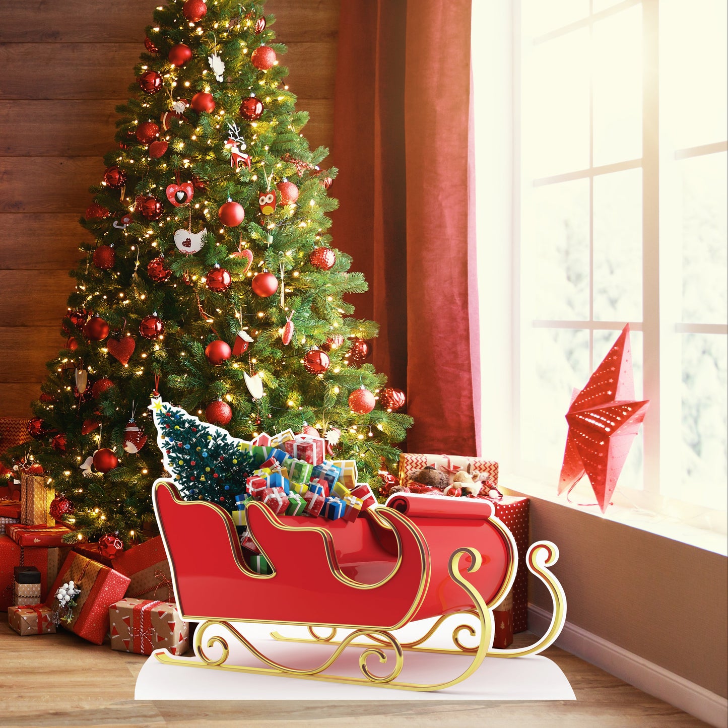 Santa Sleigh Cardboard Cutout
