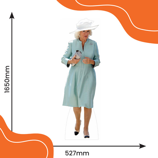Camilla Queen Consort Teal Dress Life Size Cardboard Cutout