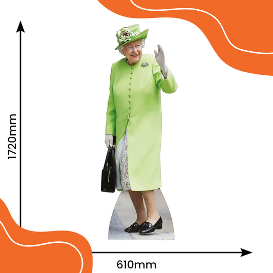 Queen Elizabeth II Green Dress Life Size Cardboard Cutout