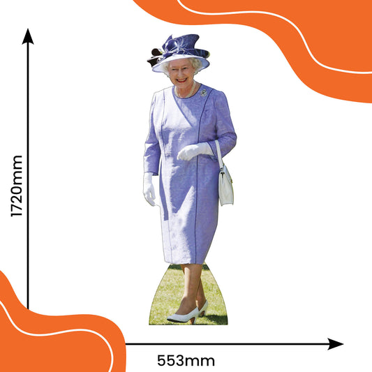 Queen Elizabeth II Lilac Dress Life Size Cardboard Cutout