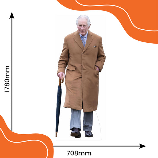 King Charles Brown Coat Life Size Cardboard Cutout