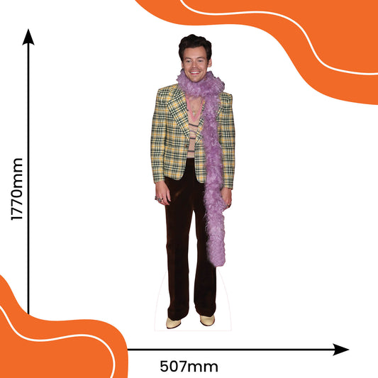 Harry Styles Purple Feathers Lifesize Cardboard Cutout