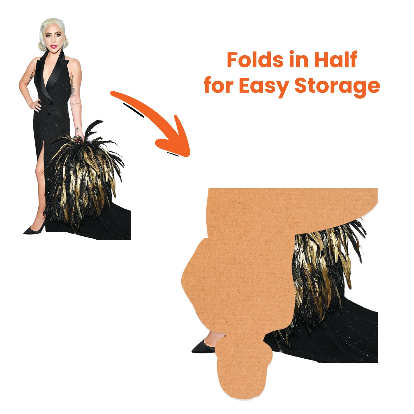Lady Gaga Feather Bag Lifesize Cardboard Cutout