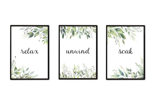 Bathroom Wall Art Prints - Set of 3