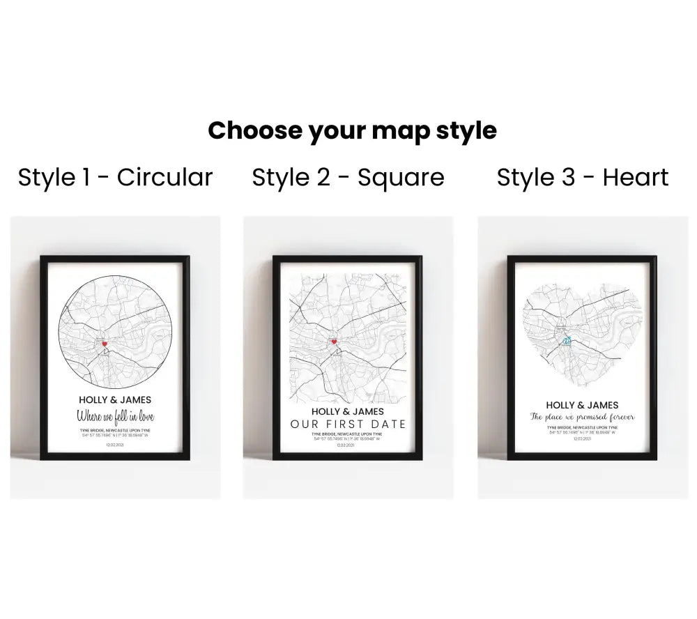 Personalised ’Where We First Met’ Map Print