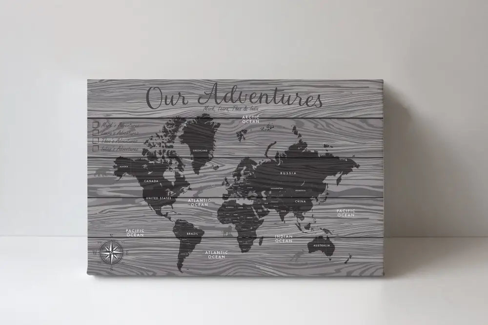 Personalised World Map Pin Board - 91cm x 60cm