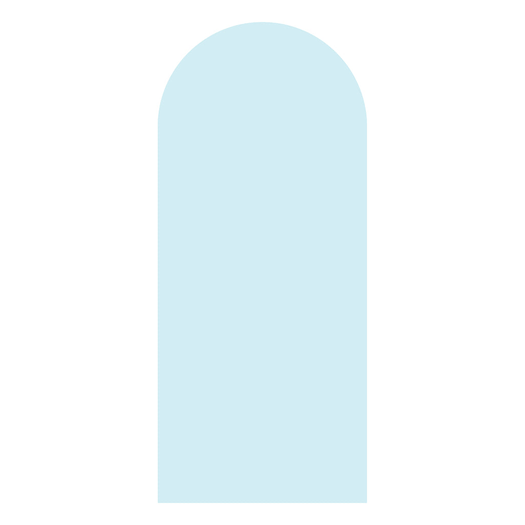 Baby blue arched backdrop sailboard