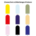 Color swatches with text indicating color names on a white background