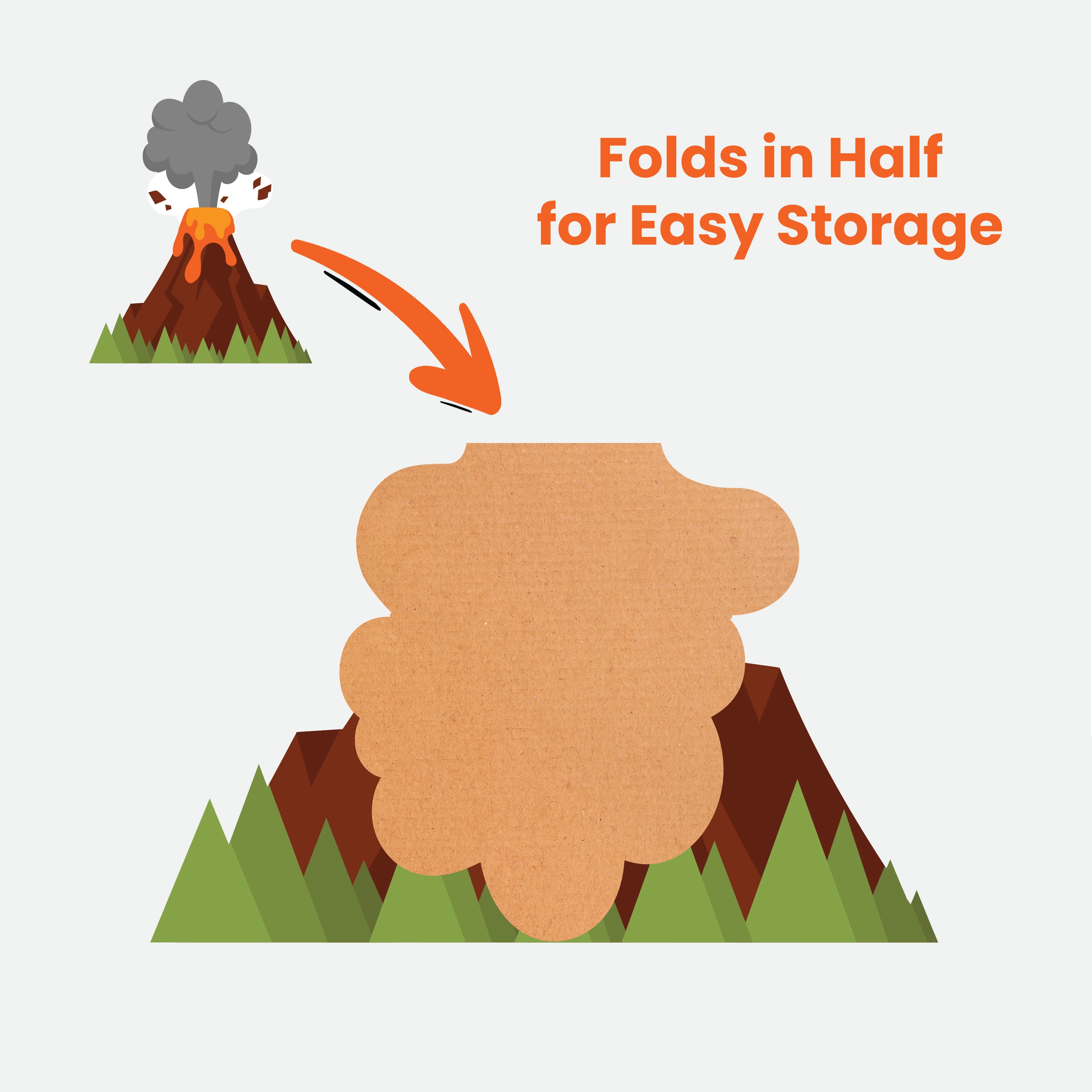 Large Volcano with Smoke Cardboard Cutout