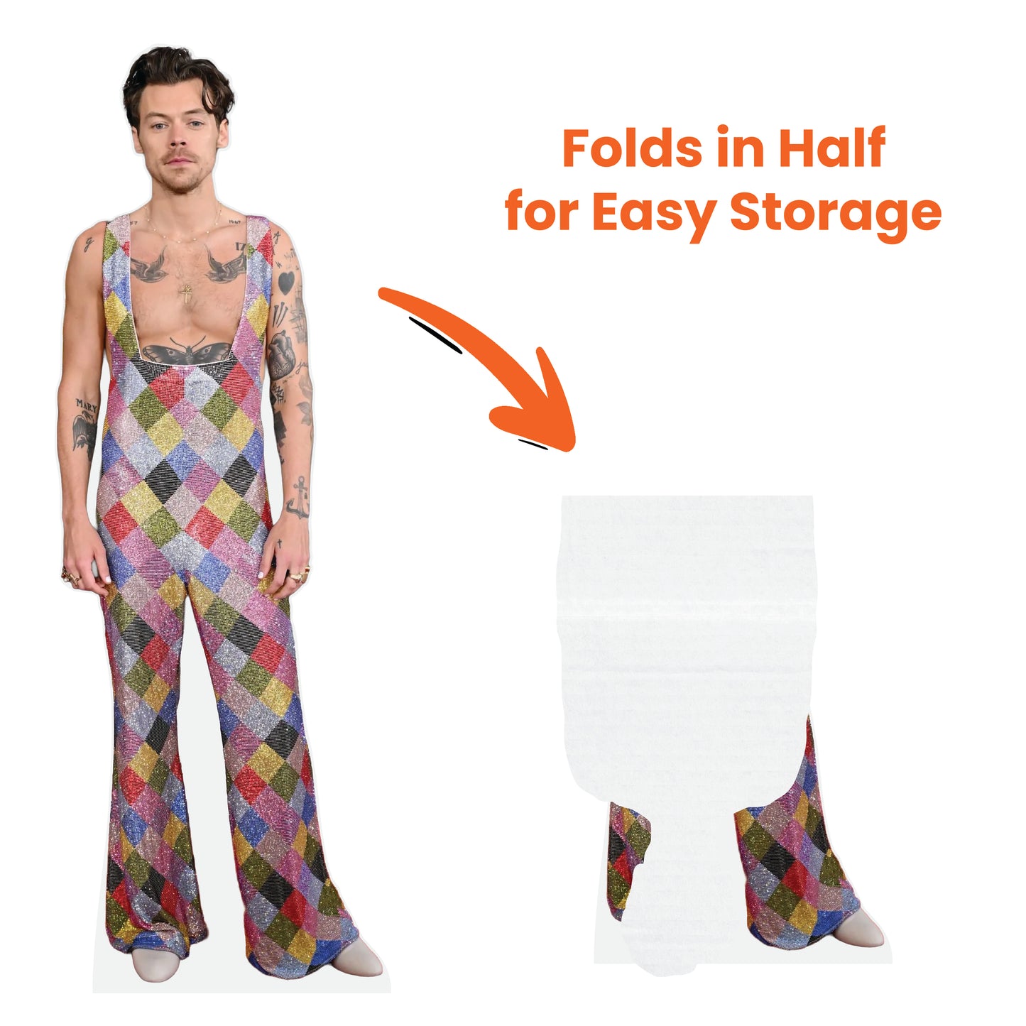 Harry Styles Rainbow Overalls Lifesize Cardboard Cutout