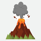 Large Volcano with Smoke Cardboard Cutout