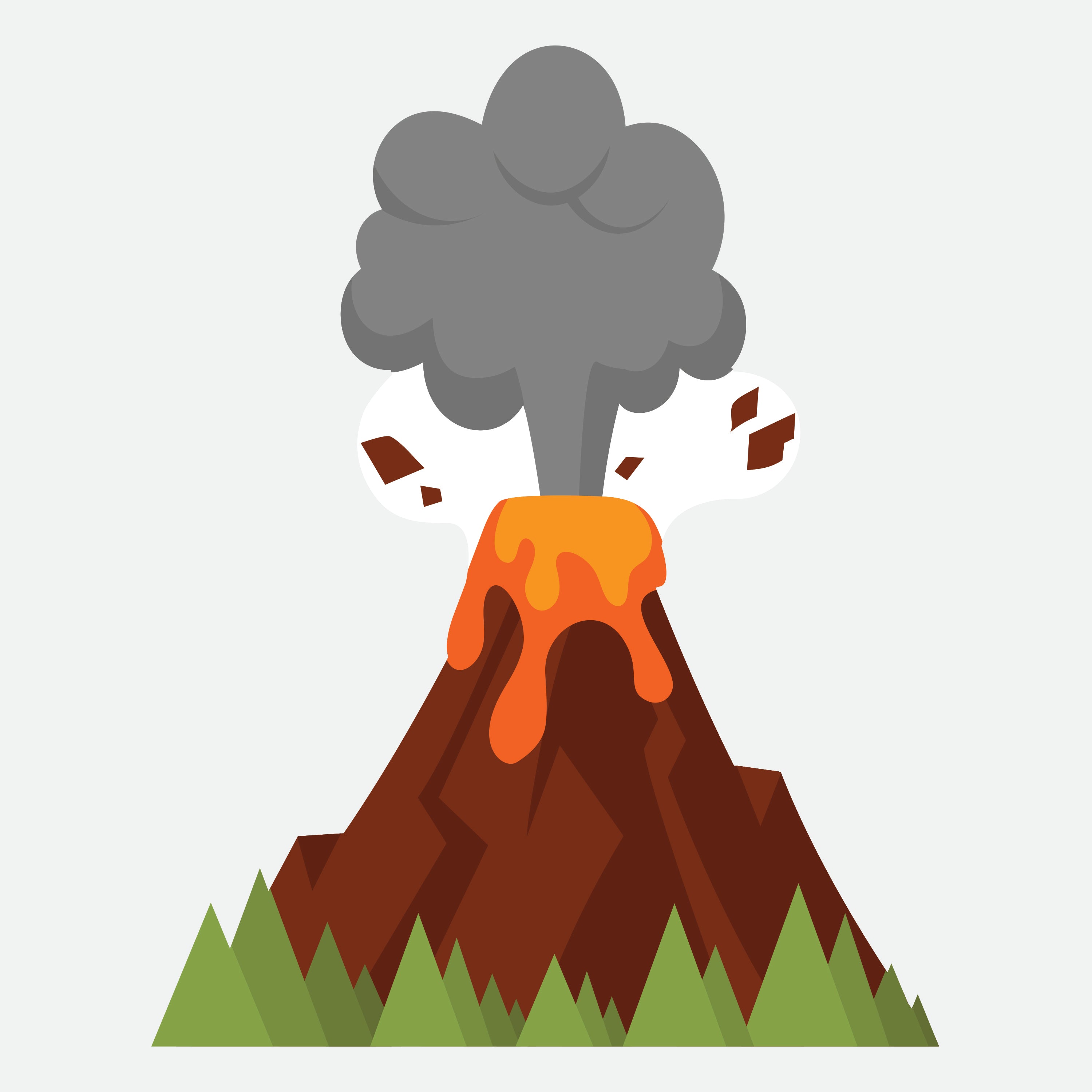 Large Volcano with Smoke Cardboard Cutout