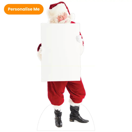 Personalised Santa Claus With Sign Life Size Cardboard Cutout